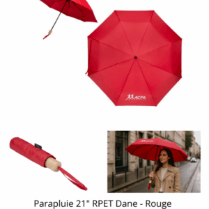 Parapluie 21″ rouge avec logo club